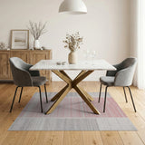 Pink Grey Vertical Striped Area Rug