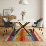 Vibrant Geometric Multi-Color Stripe Area Rug