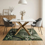 Fern Heart Wildflower Forest Rug