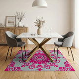 Pink Ornate Pink Mandala Persian Area Rug