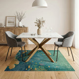 ODIKA Washable Ocean Coral Reef Rug - Low Pile Non-Slip Coastal Kids Room Area Rug