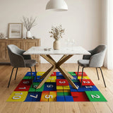 Vibrant Stacked Number Blocks Kids Area Rug