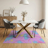 Vibrant Pink Abstract Flower Area Rug