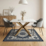 Navy Persian Mandala Area Rug