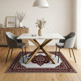 Traditional Persian Ornate Maroon Persian Medallion Area Rug
