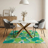Vibrant Green Overlapping Bubbles Area Rug