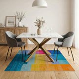 Vibrant Multi-Color Geometric Patchwork Geometric Modern Area Rug