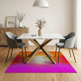 Radiant Orange-Pink Geometric Area Rug