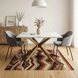 Southwestern Mountain Peaks Zigzag Area Rug
