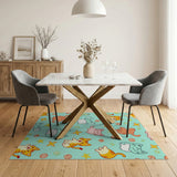 Playful Cartoon Cats with Yarn Balls Area Rug
