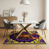 Vibrant Lobster Medallion Persian Area Rug