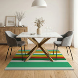 Vibrant Multi-Color Vertical Stripe Geometric Modern Area Rug