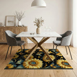 Vibrant Sunflowers Butterflies Area Rug