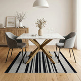 Bold Black White Striped No. 20 Area Rug