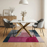 Modern Geometric Navy Pink Area Rug