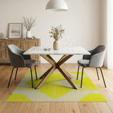 Vibrant Yellow Diamond Geometric Area Rug