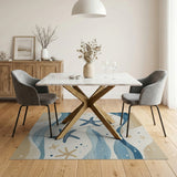Coastal Starfish Waves Area Rug