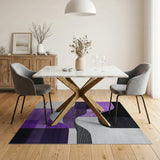 Purple Wave Geometric Abstract Area Rug