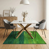 Geometric Modern Vibrant Green Geometric Stripe Area Rug