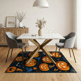 Whimsical Halloween Jack-o'-Lanterns Black Cats Rug