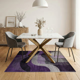Purple Purple Geometric Wave Area Rug