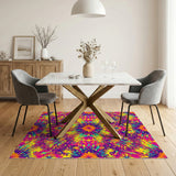 Vibrant Neon Burst Area Rug