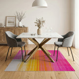 Vibrant Pink-to-Yellow Gradient Stripe Rug