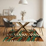 Stacked Books Brown Washable Area Rug