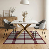 Red and Cream Buffalo Check Plaid Area Rug