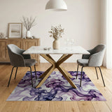Abstract Area Ethereal Purple Swirl Abstract Area Rug