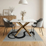 Coiled Snake Silhouette Area Rug