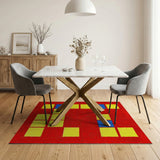 Vibrant Red Pixel ODIKA Letters Area Rug