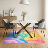 Geometric Modern Multi-color and Patterns Rainbow Arch Geometric Area Rug