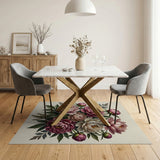 Vintage Pink Peony Bouquet Area Rug