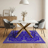 Blue and Teal Elegant Blue Persian Motif Area Rug