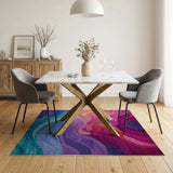 Vibrant Abstract Wave Area Rug