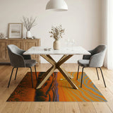 Wavy Sunset Hills Landscape Area Rug