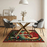 Psychedelic Mushroom Forest Boho Area Rug
