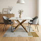 Beige and Neutral Geometric Modern Neutral Geometric Abstract Area Rug