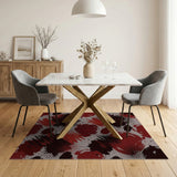 Bold Red Splatter Abstract Area Rug
