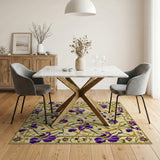Purple Purple Iris Floral Vintage Area Rug