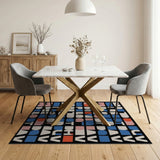 ODIKA Bold Geometric Multi-Color Area Rug