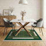 Rustic Farmhouse Green Green Plaid Check Area Rug