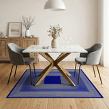 Blue Geometric Optical Illusion Area Rug