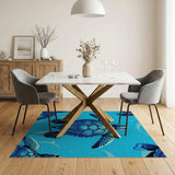 Sea Turtle Blue Teal Area Rug