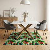 Vibrant Hibiscus Palm Paradise Area Rug