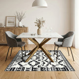 Black White Heritage Tribal No. 9 Area Rug
