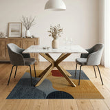 Multi-color and Patterns Abstract Wavy Multi-Color Area Rug