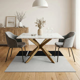 Black White Split Block Area Rug