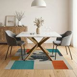 Sea Turtle Geometric Multi-Color Area Rug